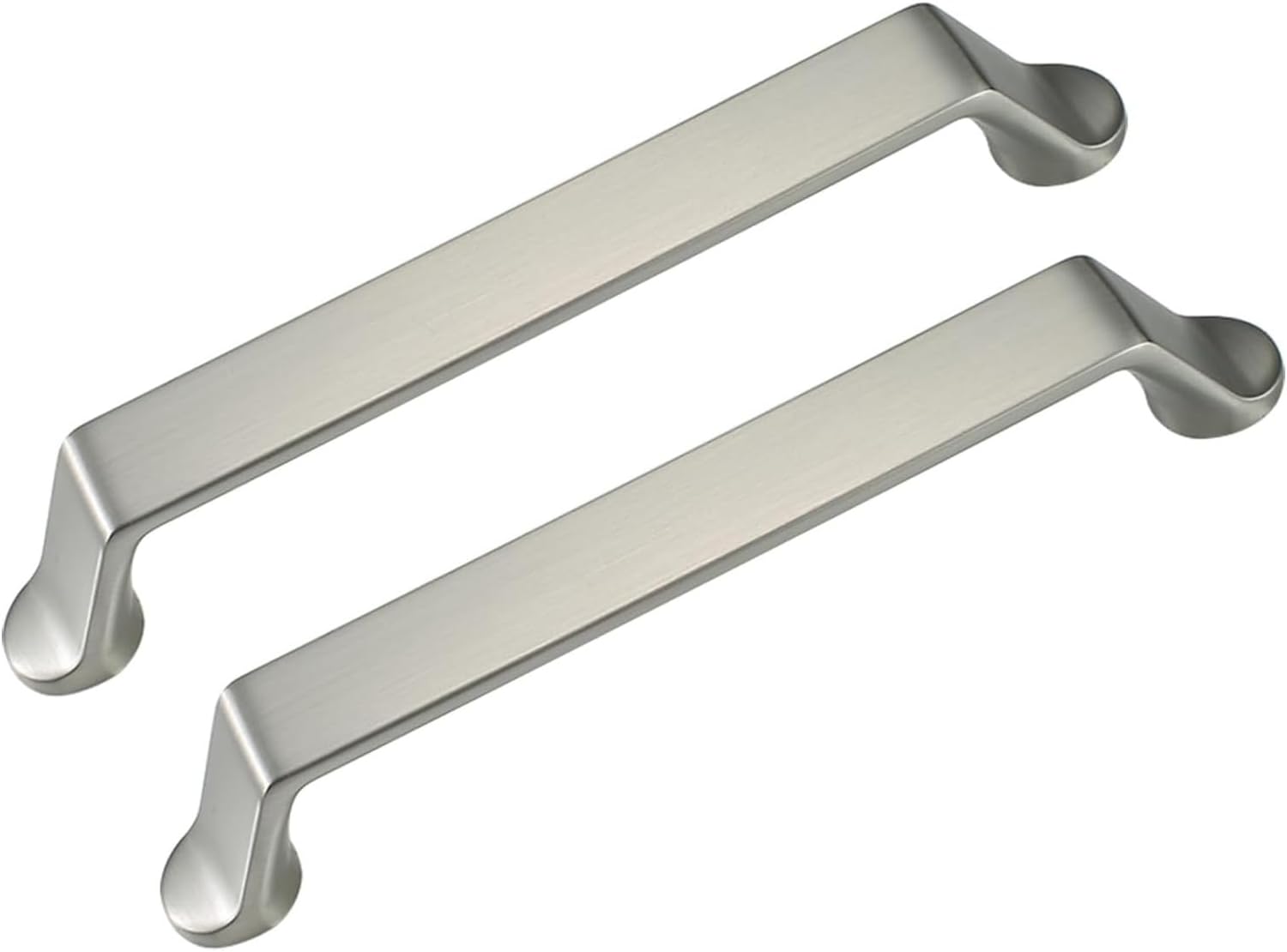 Hidden Furniture Handles Silver Drawer Pull Handles 2 Pcs Kitchen Cupboard Handles Zinc Alloy Cabinet Door Handles Furniture Wardrobe Pulls, Brushed Surface(Hole Distance 128mm)
