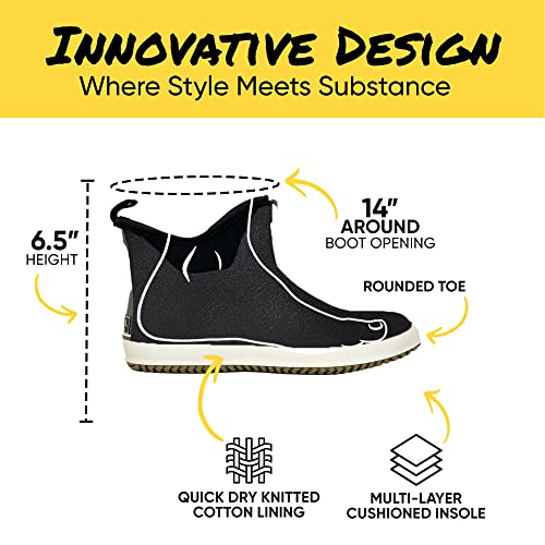 Rain Boots For Men By Roma Boota - Waterproof, Stylish Rain Boots For Men Us Sizes 8-12, Comfortable Ankle Boots With Multi-Layer Cushion, Quick-Dry Neoprene Lining, & Rubber Grip Sole #TOP3