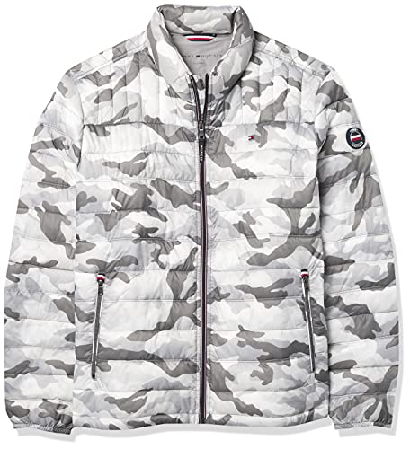 Tommy Hilfiger Men's Ultra Loft Lightweight Packable Puffer Jacket (Standard and Big & Tall), White Camouflage, 4X