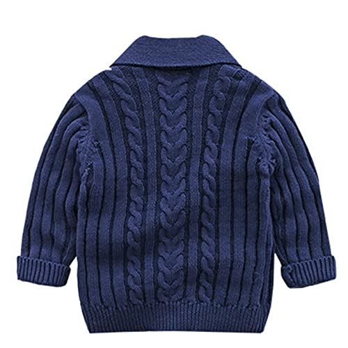 Boys Fall Sweater Girls Boys Solid Spring Winter Long Sleeve Button Knit Sweater Coat Fleece Jackets for Toddler2