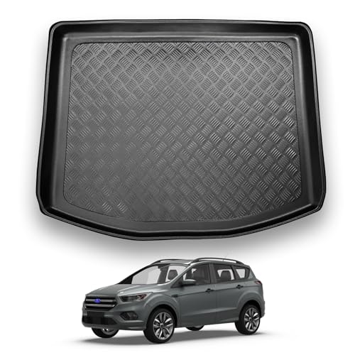 NOMAD Ford Kuga (2013-2020) Boot Liner [Models with Space Saver Spare Wheel or Tyre Repair Kit] Tailored Mat Protector Non Slip Waterproof Raised Edges Compatible Custom Accessory Dog & Pet Friendly