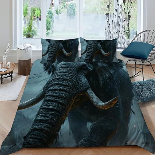Housse de couette éléphant literie microfibre pour des nuits douces - 3
