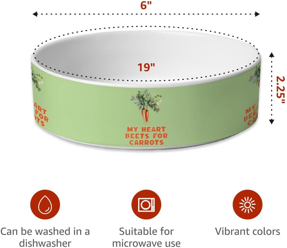 My Heart Beets for Carrots Pet Bowl - Cute Pet Items - Carrot Lovers Pet Gifts