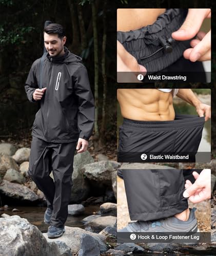 Image of SWISSWELL Men's Waterproof Golf Rain Suit Rain Gear Jacket and Pants Lightweight for Golf Fishing Big and Tall S-5XL