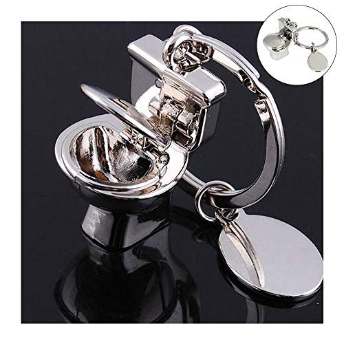 Acxico 3 pcs Cute Mini Toilet Pendant Commode Key Chain
