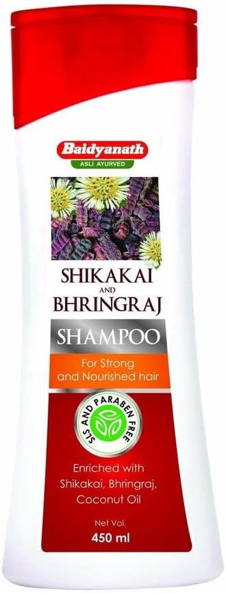 Shikakai and Bhringraj Nourishing Shampoo | Hair Strong Shampoo | Coconut Oil | - Sulfate & Paraben Free (450 ml)
