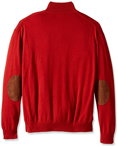 Men's Big and Tall Button Mock with Faux Suede2