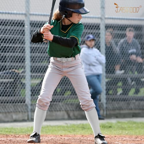 Image of JASGOOD 2 Pack Baseball Socks and Belt Combo Set Softball Socks and Belts Elastic Waist Belt for Youth and Adult Boys