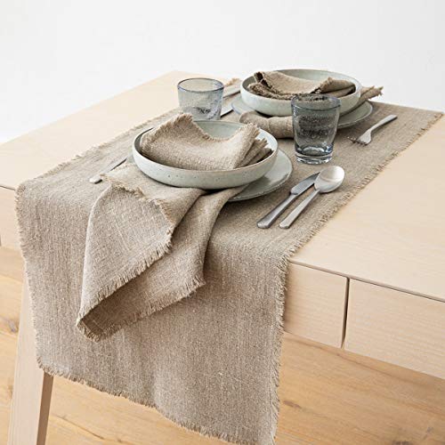 Runner Da Tavola In Lino LinenMe – Rustico Naturale, 45x140 Cm, 100% Lino Lavabile