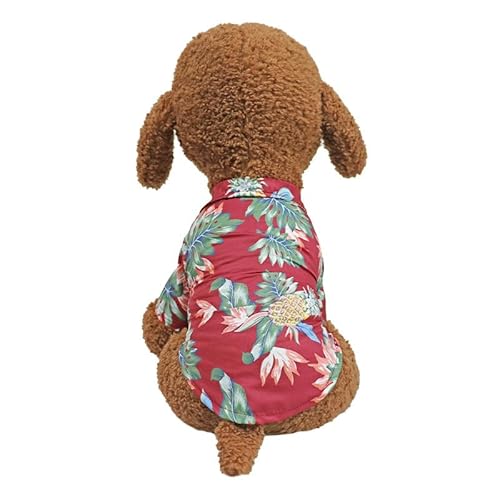 LTG 犬 アロハシャツ 犬服 南国シャツ アロハ シャツ ペットウエア スナップボタンタイプ 抜け毛防止 部屋着 ペット服 ドッグウェア NEK 7988460 (A, S)