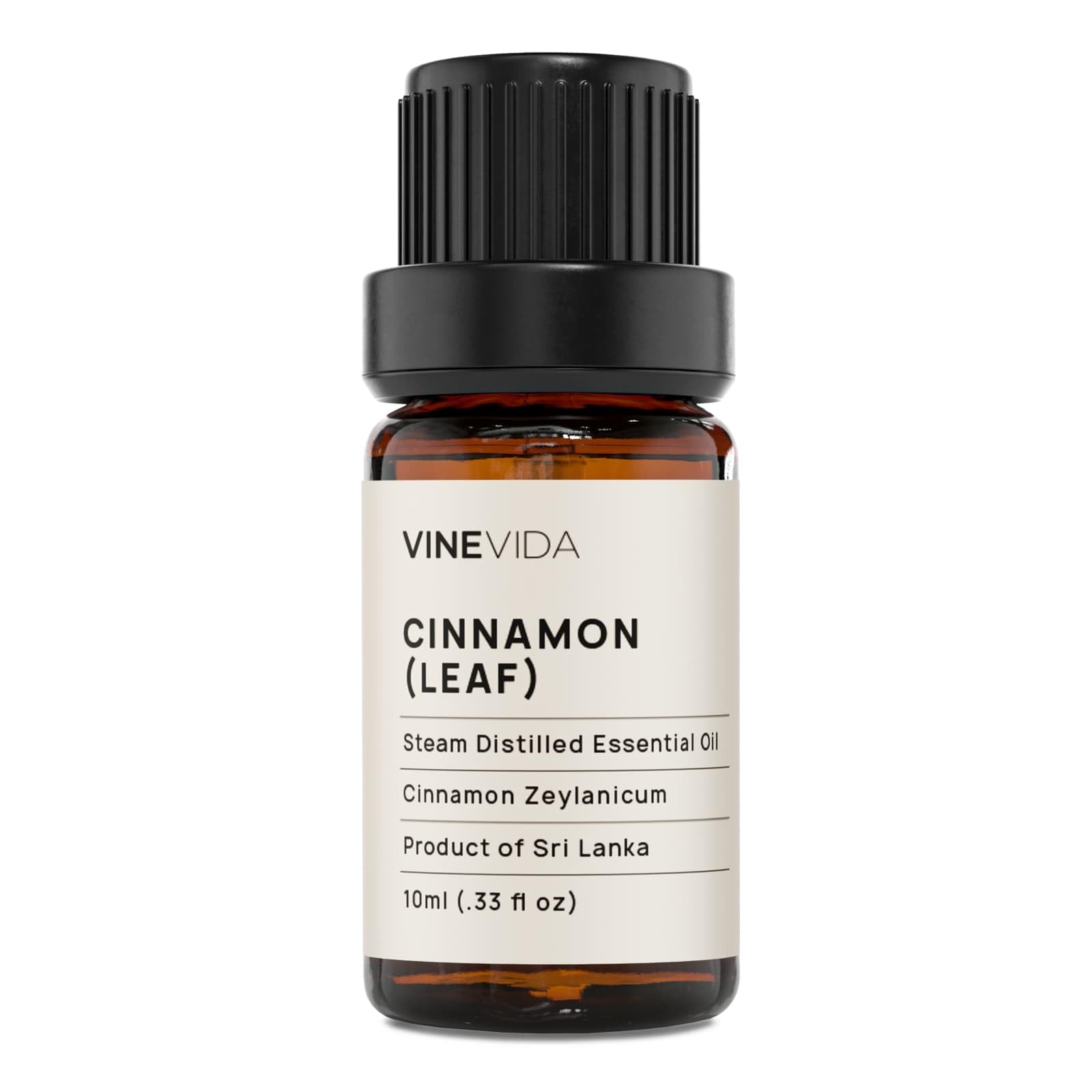 VINEVIDA Cinnamon Leaf Essential Oil 10 mL - Undiluted, Pure, Vegan, Reusable Glass Bottle with Euro Dropper