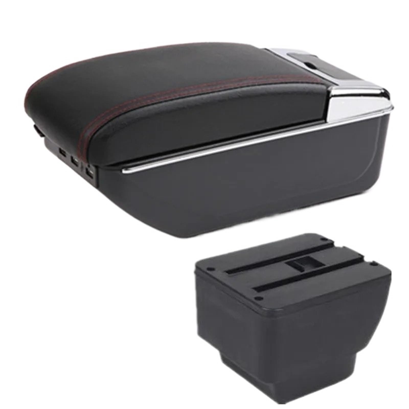 NOKRGQW Car Armrest Box For MAZDA 2 Car Armrest Centra Storage Box Interior Dedicated Retrofit Parts Accessories(C1 red line 7USB)