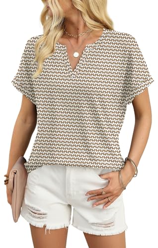 Image of WIHOLL Womens Blouses Spring Tops Short Sleeve Shirts Dressy Casual Summer Vacation Fashion Clothing 2026