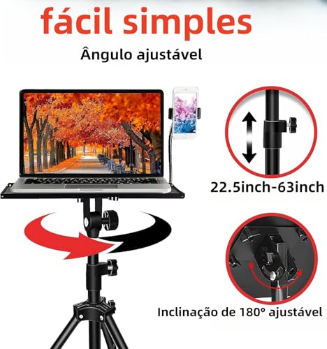 Suporte Para Projetor Notebook Universal Tripé Para Notebook e Projetores Bandeja de Apoio Ajuste Al