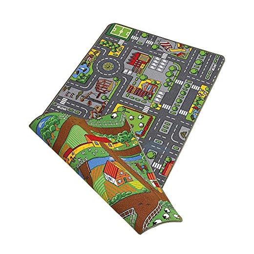 Plum Duoplay Teppich, 80 x 120 cm, Stadtlandschaft & Cartoon, Kinder-Spielteppich