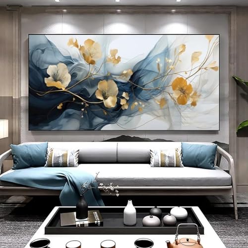 Impressions murales peinture sur toile grand format fleur abstraite