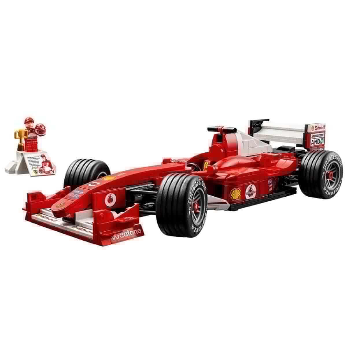 LEGO Icons Ferrari F2004 y Michael Schumacher - Maqueta para Adultos de Coche de F1 - Motor V10 con Minifigura de Piloto Coleccionable - Regalo para Hombres y Mujeres Fans de la Fórmula 1-11375