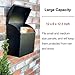 NACH Large Mailbox for House, 12.4”x7.1”x11.8 Black Mailboxes for Outside, Waterproof Mailbox - Baxter-Style Wall Mount Mailboxes for Outside