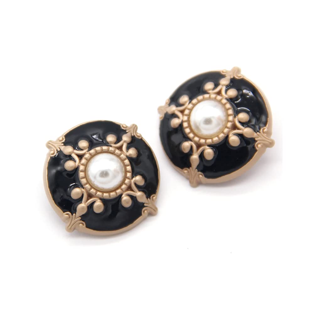 5 PCS Vintage Pearl Gold Metal Women Coat Buttons for Clothing Garment Decorative Large Buttons Sewing Accessories