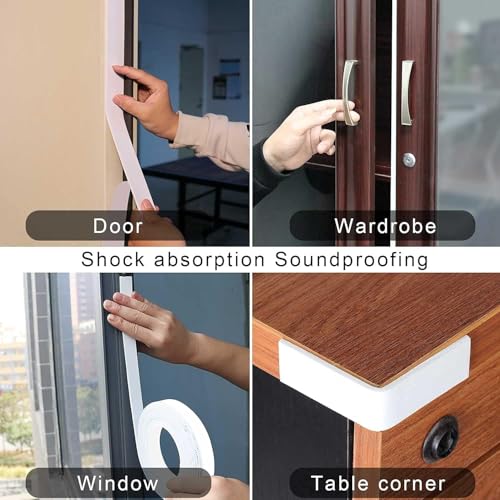 Image of Single-Sided Foam Tape EVA White,2Pack x 2in x 16.4FT | Multipurpose Sponge Sealing Strip Window Door Insulation Table Edge Protector Wall Bumper Guards