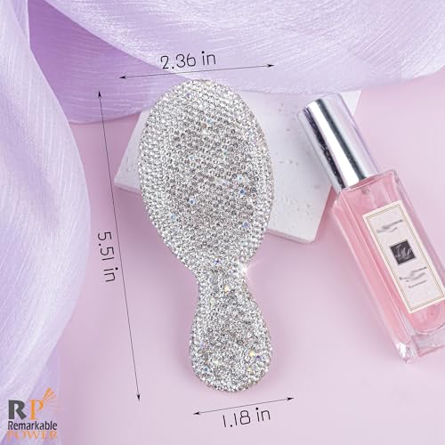 Peine mini portátil Rhinestone para cabello mujer miniatura 2
