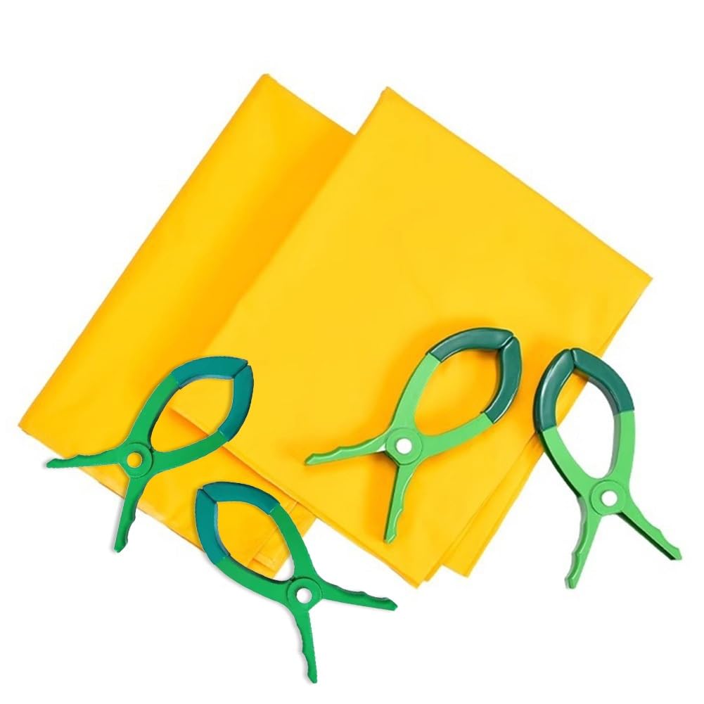 2er-Pack Isolierdecke zum Schutz vor Stromschlägen, große Hochspannungs-Isoliermatte für Elektriker mit 4 Clips, handelsübliche gelbe isolierte wasserdichte Matte(Yellow-0.4kv,600x800mm)