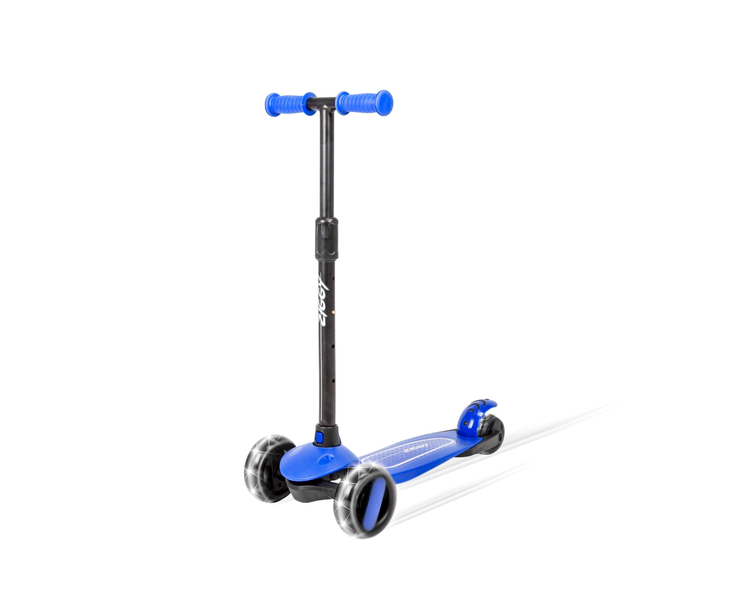 ZIGGY 3-Wheel Tilt Scooter for Kids Ages 2–10 | Red Kick Scooter with LED Light-Up Wheels, 4-Height Adjustable Handlebar, Lean-to-Steer, ABEC-7 Bearings