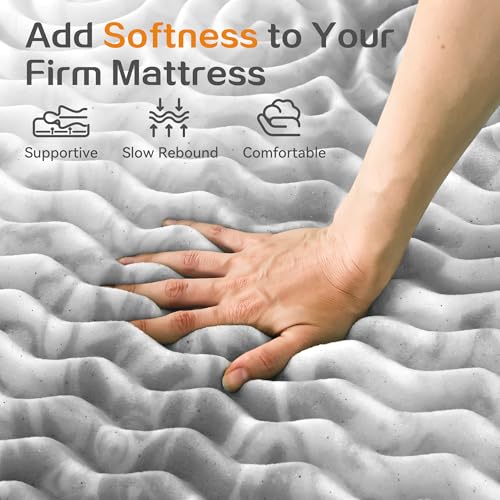 Image of SINWEEK Mattress Topper 5-Zone Memory Foam Mattress Topper Pressure Relieve Soft Mattress Pad, CertiPUR-US Certified, 1.5 Inch Full Size, Gray