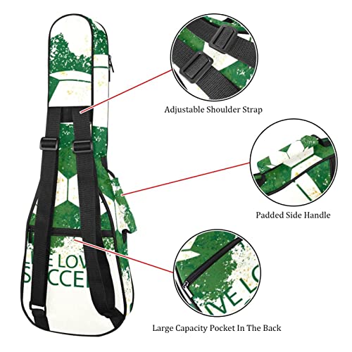 Sac de transport pour ukulélé ténor vert étui imperméable 61 cm - 3