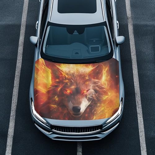 Image of Gold Wolf Car Hood Cover Sunshade Windshield Hood All Season Protection Outdoor Foldable Protective Cover, Universal for Cars