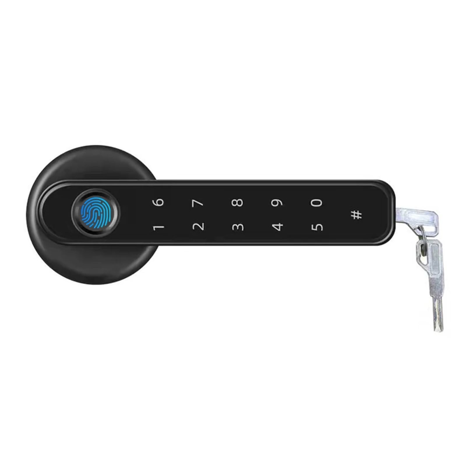 CVFRDD Smart Door Knob, With Tuya Biometric Finrprint Smart Door Lock Electronic Digital Password Keyless Security Handle Home Keyless Entry Door Handle(No Tuya No Password)