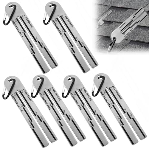 6 Pcs Shingle Gauge, 4/09 Shingle Gauge Portable Roof Pitch Gauge with Carabiner Shingle Gauge Tool for Measuring and Analyzing The Thickness of Roof Tiles (6Pcs)