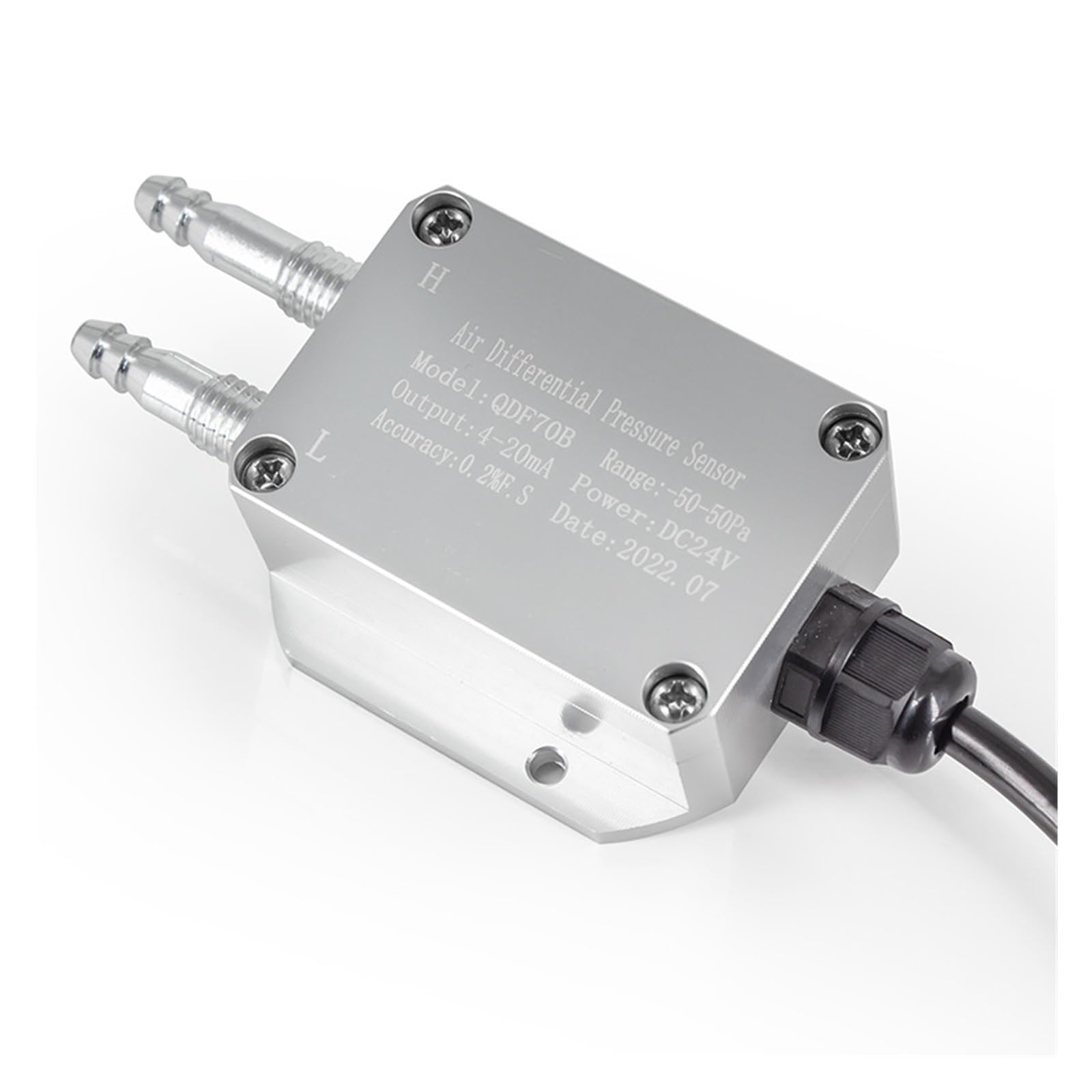 Differenzdrucksensor für Luft und Wind, Ausgang von 4-20 mA, Schnellkupplung 5 kPa, 10 kPa (1-5 V Ausgang, -3 kPa -0)