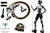 Strength&Fitness Ultimate Resistance Band Set with Door anchor, 5 High Quality Tubes and Lux Bag - Ideal For Strength Building and Weight Loss