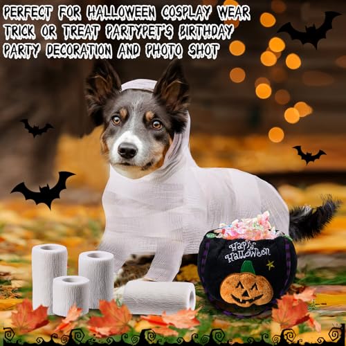 Amylove Set 5 Piezas Disfraz Momia Halloween para Perro miniatura 6