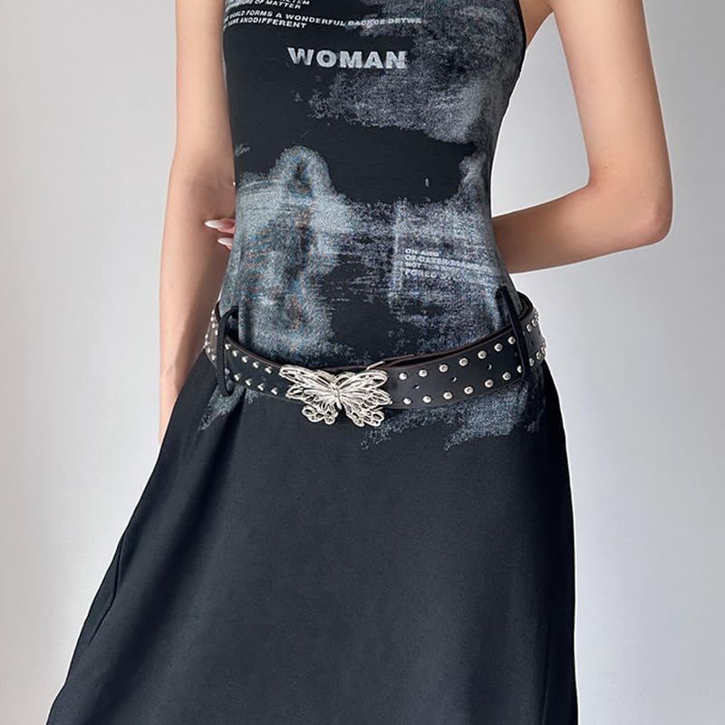 Women Western Belt Silver Buckle Leather Belt for Jeans Pants Cowgirls Cowboys Waist Belts for Men - Image 6