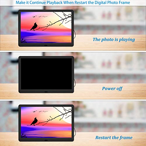 1920x1080 16:9 IPS Screen 10 inches Digital Photo Frame + 32GB SD Card HD Digital Picture Frame Widescreen, 1080P HD Video Frame, Photos Auto Rotate, Support Thumb USB Drive, SD/MMC/MS Card(Black)
