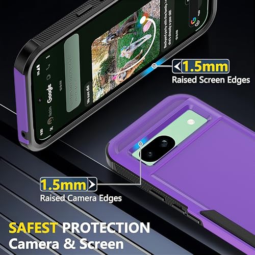 Coque Pixel 8A protection intégrale militaire violette avec films TPE HD - 3