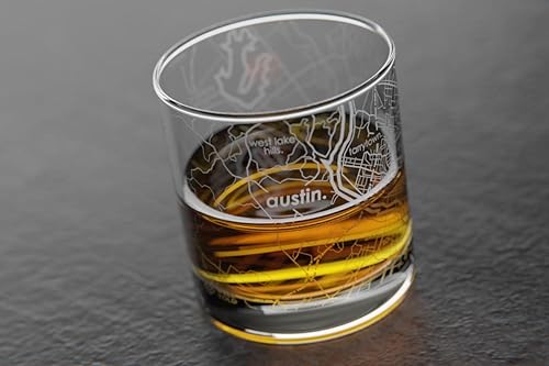 Vista 167 de Well Told Vaso grabado de Washington DC Map Rocks, vidrio de whisky antiguo (11 onzas, transparente), regalo para los amantes del whisky 147-Claro