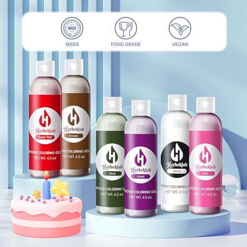 Image of Brown Gel Food Coloring - 4.5 oz Professional Grade Concentrated Food Dye, Gel Based Coloring for Icing, Baking, Cake Decorating & Cookies