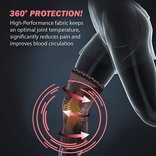 Image of POWERLIX Knee Compression Support Sleeve - Best Knee Brace for Men & Women | Best Knee Brace for Men & Women, support for Running, Basketball, Weightlifting, Gym, Workout, Sports