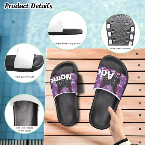Image of Unisex Slides for Girls Boys Comfortable Slippers Slides Non-slip Shower Shoes House Fashion Thick for Indoor & Outdoor Gifts