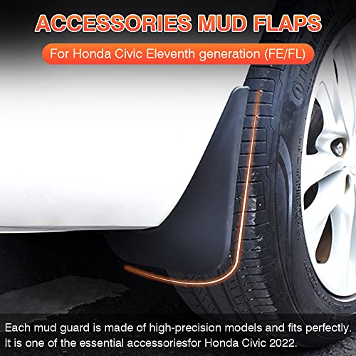 Image of Autorder Mud Flpas Splash Guards for 2023-2025 2026 Honda Civic Accessories Mudflap Fender Flares Front and Rear Mud Guard Set 4PCS (Not Fit for Hatchback)