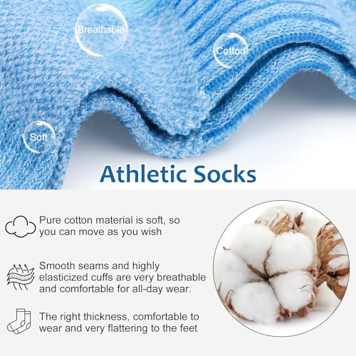 YSense 8 Pairs Crew Quarter Socks for Women Men, Breathable Cotton Athletic Running Ankle Cushioned Gym Socks for Hiking2