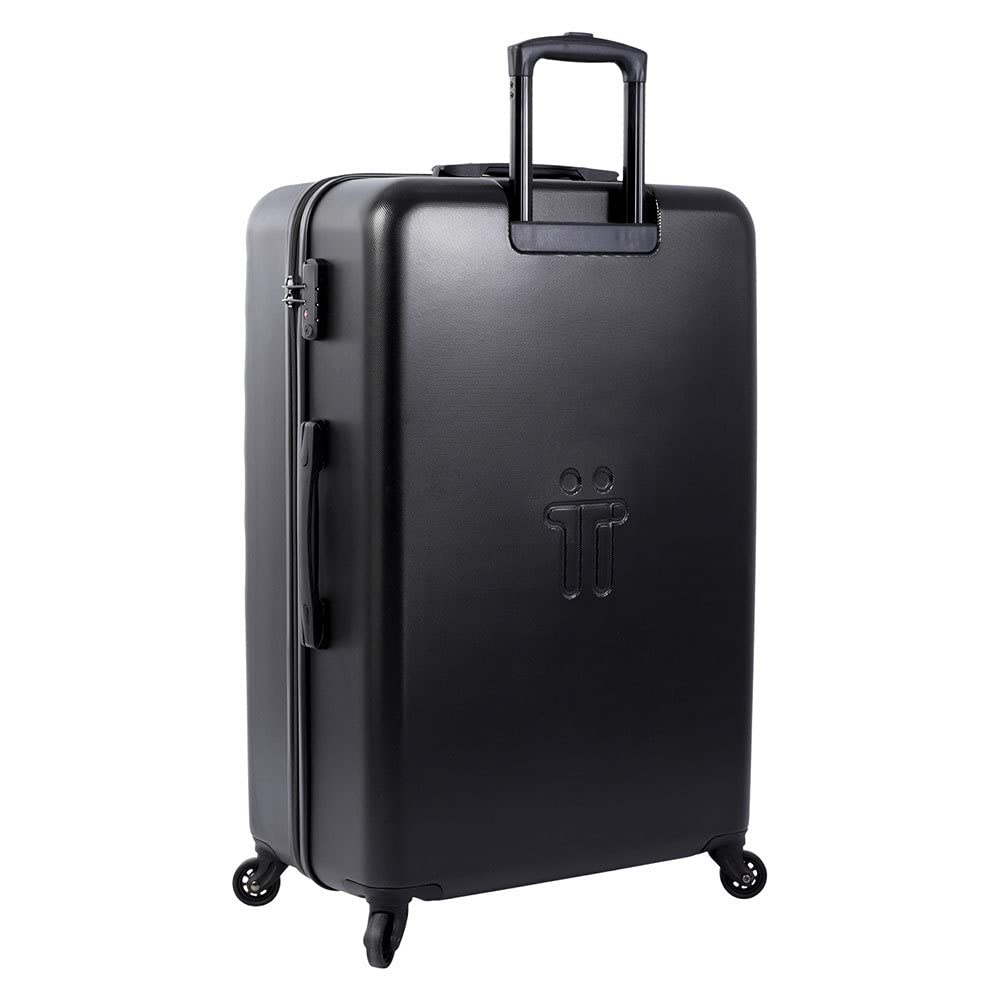 TOTTO - Maleta Rígida Grande, Modelo Bazy, 51.8 x 78.8 x 30 cm, Capacidad 120 L, Alta Resistencia a Impactos, Ruedas 360º, Manija Telescópica, Correas de Compresión Internas, Candado TSA, Color Negro