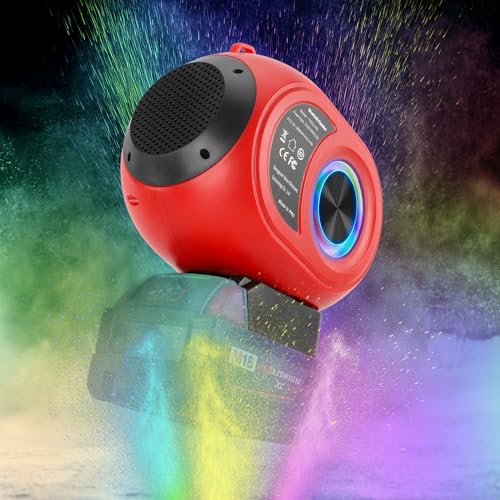 Bluetooth Speaker for Milwaukee M18 18V Li-ion Battery, Portable Speaker with 25W Tweeters, TWS Pairing, USB-A/C Port, Wireless Speaker for Garage Outdoor(Battery Not Included)