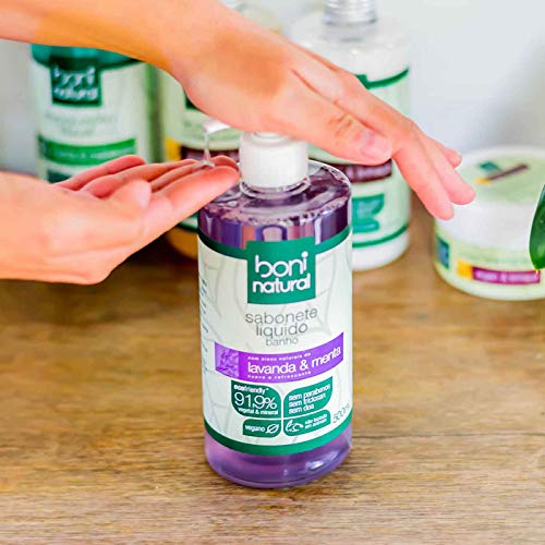 KIT 6 Sabonete Liquído Boni Natural Lavanda e Menta 500ml