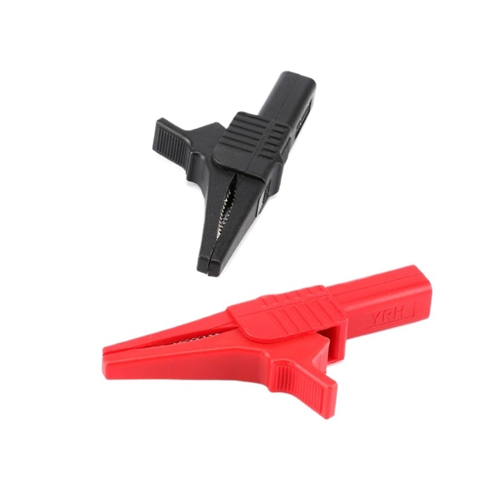 Clip a coccodrillo in metallo, connettore per cavi, sonda di prova, colore nero e rosso, morsetto isolato per test (1 pezzo, rosso, 55 mm)