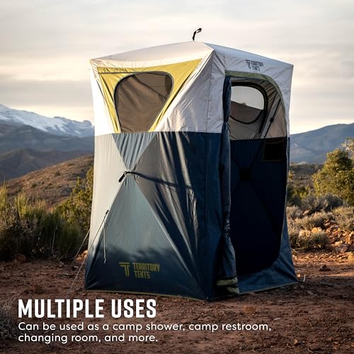 Territory Tents® Jet Set Privacy Shower Tent, Jet Set Framework, sin ensamblaje, ducha portátil para camping, tienda de privacidad, 78” x 62” x 62”, PT100DB miniatura 2