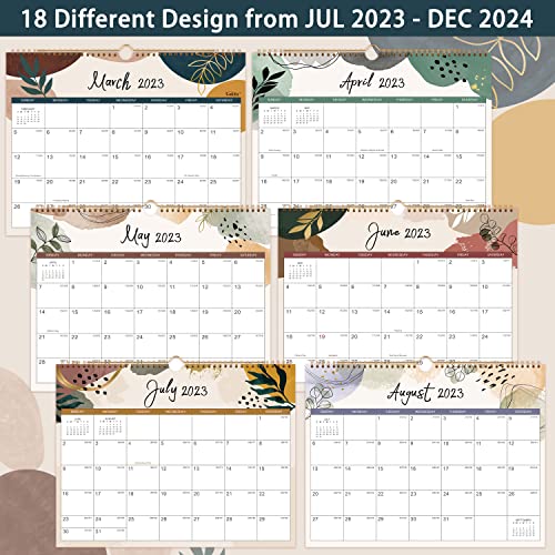 Calendar 2023-2024 - Apr. 2023 - Aug. 2024, 2023-2024 Wall Calendar, 18-Month Calendar, 14.5" X 11", Twin-Wire Binding + Hanging Hook + Thick Paper + Unruled Blocks With Julian Dates - Colorful Lump #TOP2